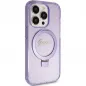 Apple iPhone 15 Pro Case Guess Glitter Script Logo - Ring stand MagSAFE  Purple 