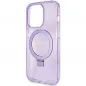 Apple iPhone 15 Pro Case Guess Glitter Script Logo - Ring stand MagSAFE  Purple 