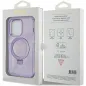 Apple iPhone 15 Pro Case Guess Glitter Script Logo - Ring stand MagSAFE  Purple 