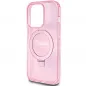 Apple iPhone 15 Pro Case Guess Glitter Script Logo - Ring stand MagSAFE  Pink 