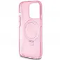 Apple iPhone 15 Pro Case Guess Glitter Script Logo - Ring stand MagSAFE  Pink 