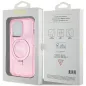 Apple iPhone 15 Pro Case Guess Glitter Script Logo - Ring stand MagSAFE  Pink 