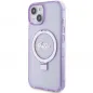 Apple iPhone 15 Case Guess Glitter Script Logo - Ring stand MagSAFE  Purple 