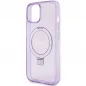 Apple iPhone 15 Case Guess Glitter Script Logo - Ring stand MagSAFE  Purple 