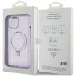 Apple iPhone 15 Case Guess Glitter Script Logo - Ring stand MagSAFE  Purple 