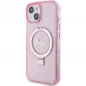 Apple iPhone 15 Plus Case Guess Glitter Script Logo - Ring stand MagSAFE  Pink 