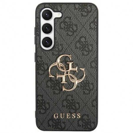 Samsung Galaxy S24 Case Guess Leather 4G Metal Logo Black 