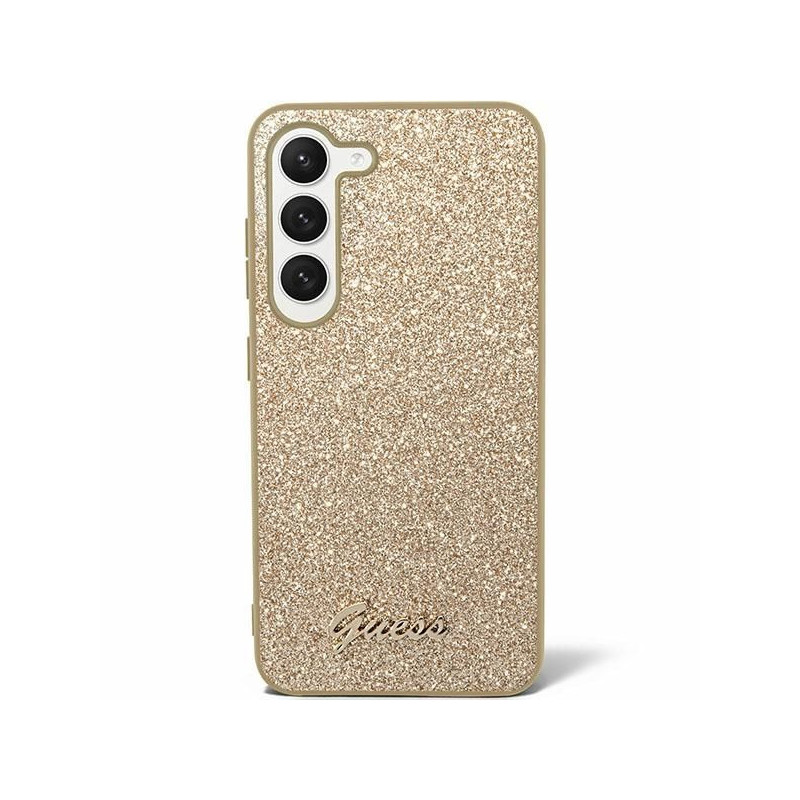 Samsung Galaxy S24 PLUS Case Guess Glitter Script Gold 