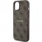 Apple iPhone 15 Plus Case Guess Leather 4G Metal Logo Brown 