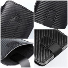 XIAOMI Mi 11 Univerzálne puzdro Pocket Carbon Carbon pattern  Black 