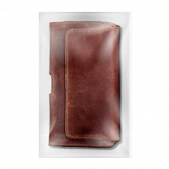 Apple iPhone 12 Univerzálne puzdro, Horizontal holsters, Belt Holster ROYAL Crazy Horse Brown 