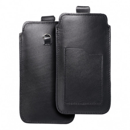 Samsung Galaxy A52 LTE Univerzálne puzdro, Belt Holster ROYAL - Leather universal flap pocket Black