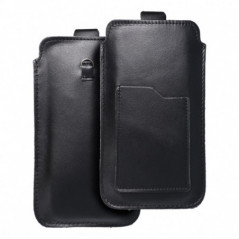 Samsung Galaxy A12 Univerzálne puzdro, Belt Holster ROYAL - Leather universal flap pocket Black