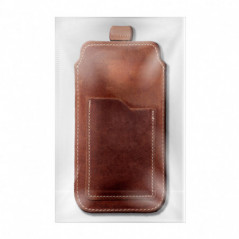 Apple iPhone 8 Univerzálne puzdro, Belt Holster ROYAL - Leather universal flap pocket Brown 