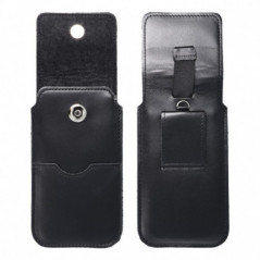 Samsung Galaxy S21 Ultra 5G Univerzálne puzdro, Belt Holster ROYAL - Leather universal flap pocket Black 