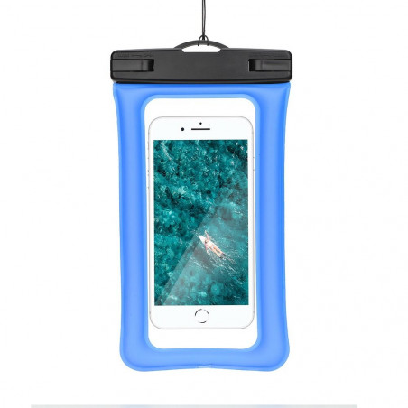 Waterproof Airbag Phone Case with Plastic Closure – Blue