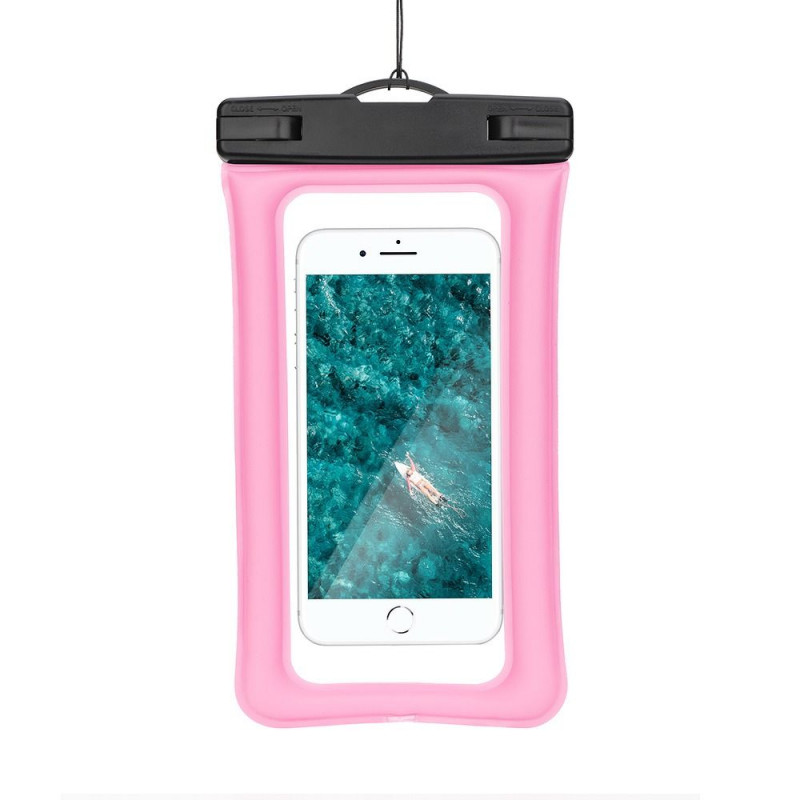 Waterproof Airbag Phone Case with Plastic Closure – Pink