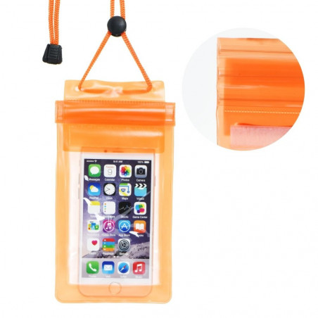 Waterproof Phone Bag with Zipper – Orange