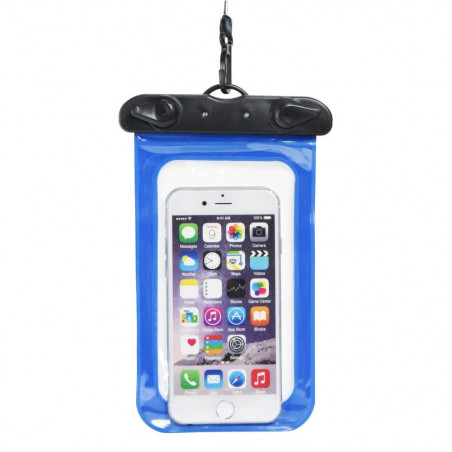 Waterproof Phone Bag with Plastic Closure – Blue