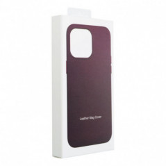 Apple iPhone 16 Case Leather Mag Cover Elegant  MagSAFE  Dark violet 