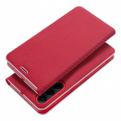 Samsung Galaxy S21 FE 5G Wallet Cases LUNA Book Carbon Carbon Fibre, Elegant  Red 