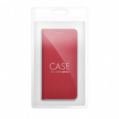 Samsung Galaxy S22 Wallet Cases LUNA Book Carbon Carbon Fibre, Elegant  Red 