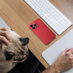 Apple iPhone 16 Plus Case Silicone Mag Cover MagSAFE  Red