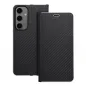 Samsung Galaxy S24 FE Wallet Cases LUNA Book Carbon Carbon Fibre, Elegant  Black