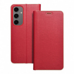 Samsung Galaxy S24 FE Wallet Cases LUNA Book Gold Elegant  Red