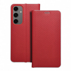 Samsung Galaxy S24 FE Wallet Cases LUNA Book Carbon Carbon Fibre, Elegant  Red