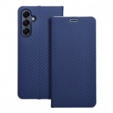 Samsung Galaxy A16 Wallet Cases LUNA Book Carbon Carbon Fibre, Elegant Blue