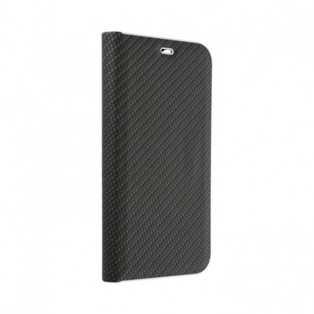 Apple iPhone 16 Wallet Cases LUNA Book Carbon Carbon Fibre, Elegant  Black