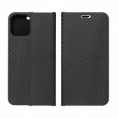 Apple iPhone 16 Wallet Cases LUNA Book Carbon Carbon Fibre, Elegant  Black