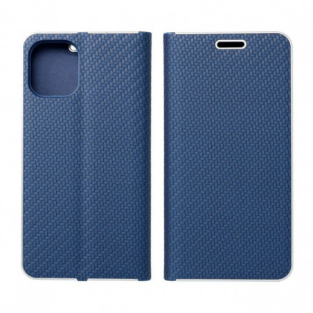 Apple iPhone 16 Wallet Cases LUNA Book Carbon Carbon Fibre, Elegant  Blue