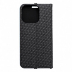 Apple iPhone 16 Pro Wallet Cases LUNA Book Carbon Carbon Fibre, Elegant  Black