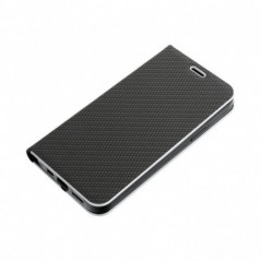 Apple iPhone 16 Plus Wallet Cases LUNA Book Carbon Carbon Fibre, Elegant  Black
