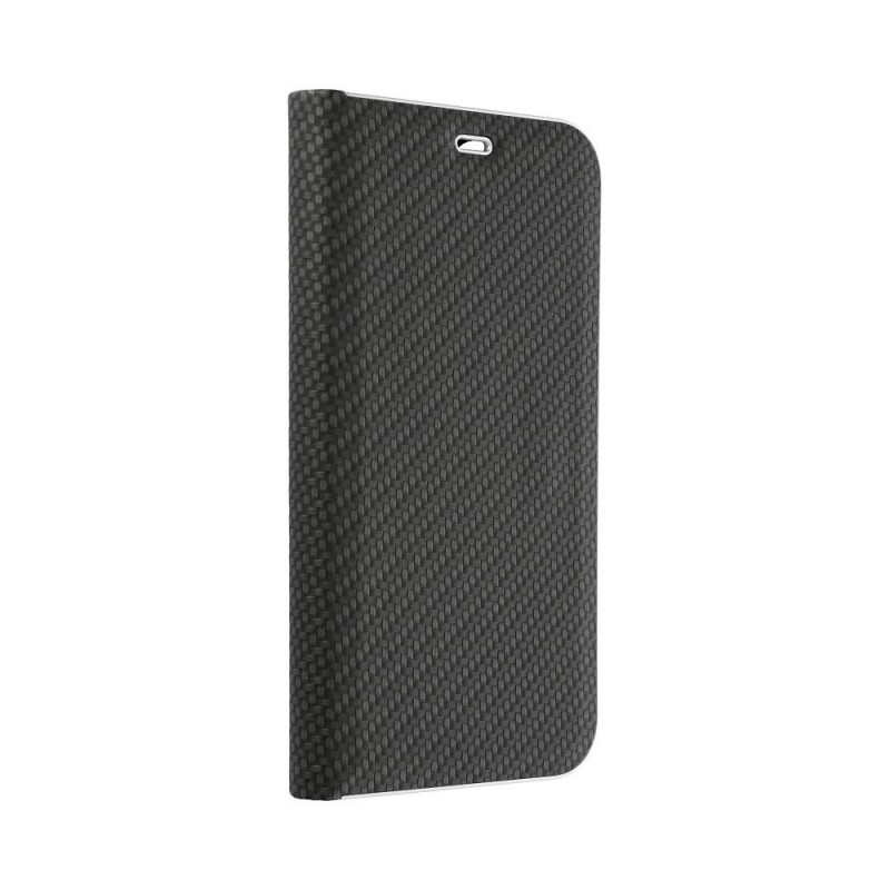 Apple iPhone 16 Pro Max Wallet Cases LUNA Book Carbon Carbon Fibre, Elegant  Black