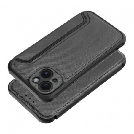 Apple iPhone 16 Wallet Cases Razor Book Carbon Fibre, Carbon pattern  Black
