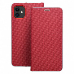 Apple iPhone 16 Pro Wallet Cases LUNA Book Carbon Carbon Fibre, Elegant  Red