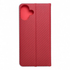 Apple iPhone 16 Plus Wallet Cases LUNA Book Carbon Carbon Fibre, Elegant  Red