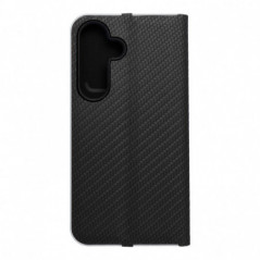 Samsung Galaxy S25 Plus Wallet Cases LUNA Book Carbon Carbon Fibre, Elegant  Black