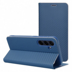 Samsung Galaxy S25 Plus Wallet Cases LUNA Book Carbon Carbon Fibre, Elegant  Blue