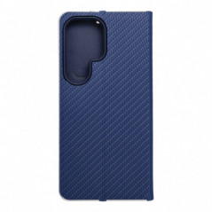 Samsung Galaxy S25 Ultra Wallet Cases LUNA Book Carbon Carbon Fibre, Elegant  Blue