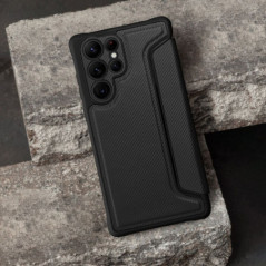 Samsung Galaxy A26 Wallet Cases Razor Book Carbon Fibre, Carbon pattern  Black