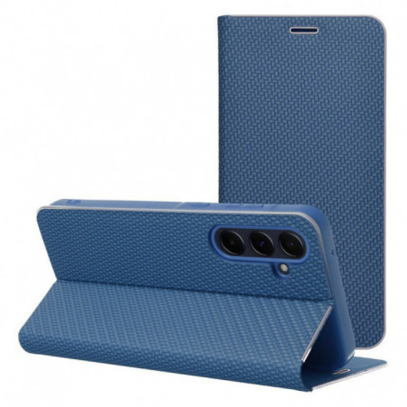 Samsung Galaxy A06 Wallet Cases LUNA Book Carbon Carbon Fibre, Elegant  Blue