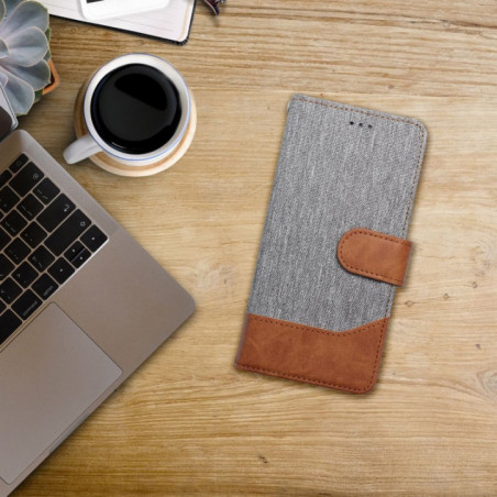 XIAOMI Redmi Note 14 5G Wallet Cases JEANS Elegant  Grey