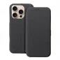 Apple iPhone 16 Pro Wallet Cases FOLIO Side Magnet Elegant, Carbon pattern  Grey