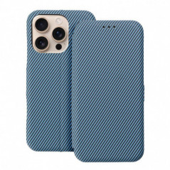 Apple iPhone 14 Pro Wallet Cases FOLIO Side Magnet Elegant, Carbon pattern  Blue