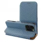 Apple iPhone 16 Pro Wallet Cases FOLIO Side Magnet Elegant, Carbon pattern  Blue