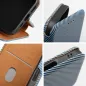 Apple iPhone 16 Pro Wallet Cases FOLIO Side Magnet Elegant, Carbon pattern  Blue